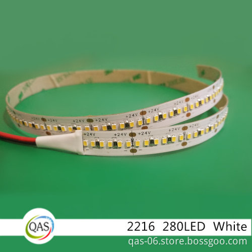 2216 280led/m High lumen dc24v flex light 2700-6500k led strip tape IP20